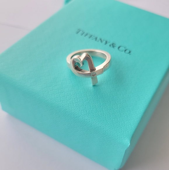 Tiffany & Co Sterling Silver Paloma Picasso Diamond Loving Heart Ring - Picture 7 of 9